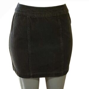 American Eagle Corduroy Mini Skirt 4 Olive Green Paneled Mid Rise‎ Casual Boho